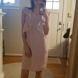 Blush BCBG ruffle cut-out sleeveless shift dress